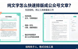 纯文字怎么快速排版成公众号文章？我的经验是先定结构，再让工具做重复工作