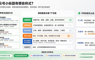微信公众号小标题有哪些样式？分享5种常见排版方式编辑器选择经验