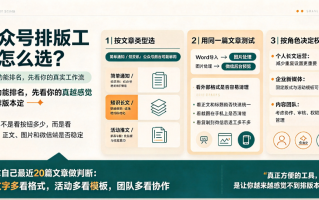 公众号排版用什么工具比较方便？我现在主要看文章类型和返工量