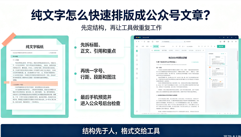 纯文字怎么快速排版成公众号文章？我的经验是先定结构，再让工具做重复工作-第1张图片