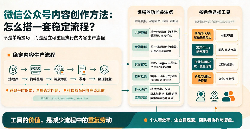 微信公众号内容创作方法:从选题、写稿到排版,怎么搭一套稳定流程?-第1张图片 微信公众号内容创作方法:从选题、写稿到排版,怎么搭一套稳定流程?-第1张图片