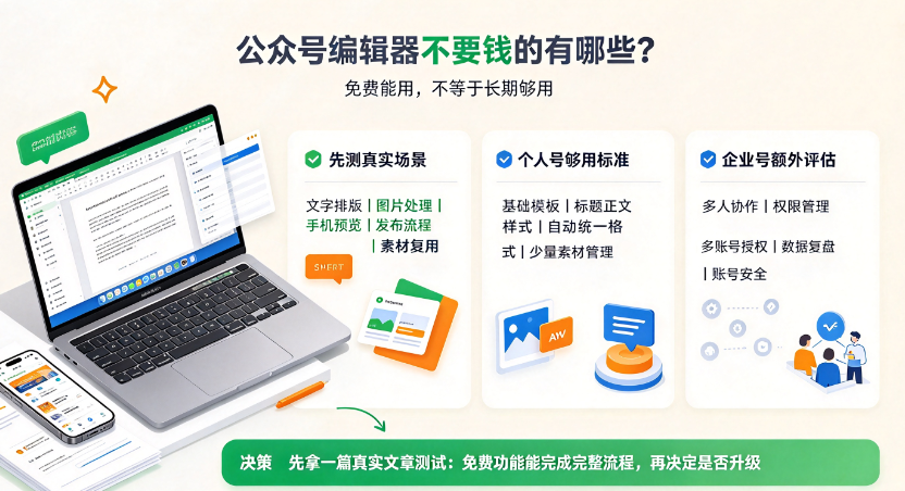 公众号编辑器不要钱的有哪些？免费能用是一回事够不够用是另一回事-第1张图片